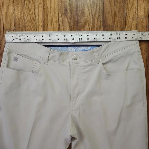 Peter Millar Eb66 Mens Golf Pants Size 35 × 32 Tan Performance - Picture 3 of 8
